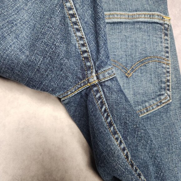 Levis 505 Jeans Mens 34x30 Blue Denim Straight Leg Regular Fit Classic Zip Fly‎ - Picture 10 of 16